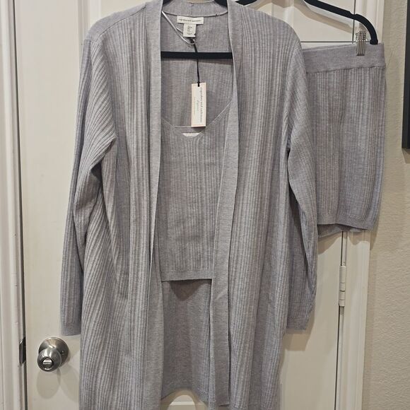 Cupcakes & Cashmere 3-PC Ribbed Cardigan, Short, Cami Pajama Set - Picture 5 of 6